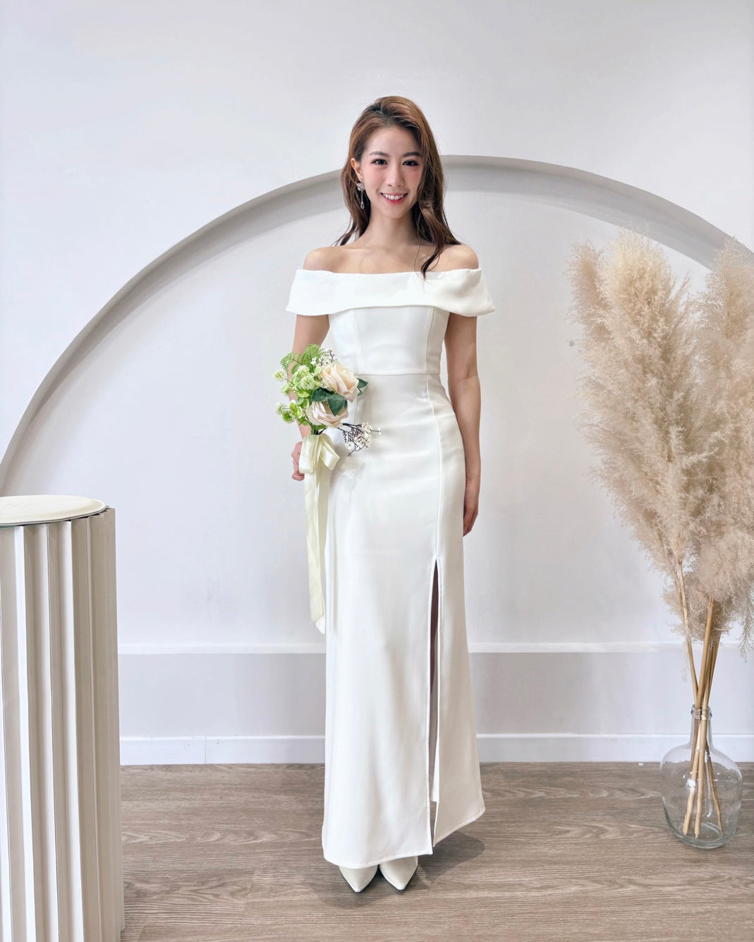 *S&C MADE* Off Shoulder Straight Body Fit Maxi Dress (XS-XL)