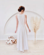 V Sleeveless Pleats Flare Maxi Gown (S-L)