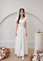 *PLUS SIZE* Pearl Mesh Sleeve A Line Maxi Gown (M-2XL)