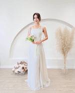 Mesh Ribbon Straps Chiffon Maxi Gown (XS-L)