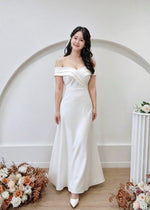 *S&C Made PLUS SIZE* Off Shoulder V Flare Maxi Gown (L-3XL)