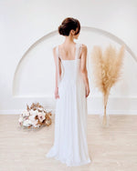 Mesh Ribbon Straps Chiffon Maxi Gown (XS-L)