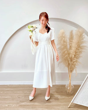 *PLUS SIZE* Sweetheart Cross Waist Flare Dress (S-XL)