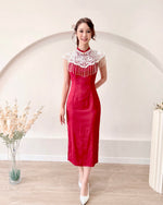 *S&C Made* Halter Pearl Neckline Qipao MAROON (XS-L)