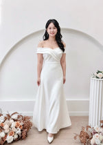 *S&C Made PLUS SIZE* Off Shoulder V Flare Maxi Gown (L-3XL)