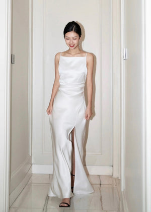 *S&C Made* Sleeveless Pleats Satin Maxi Dress (XS-L)