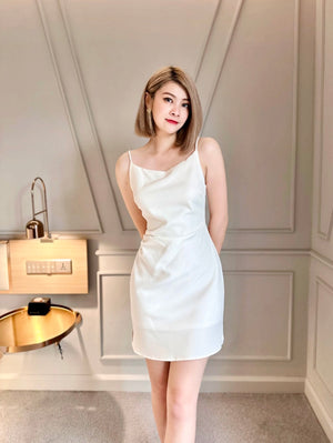 Minimalist Sleeveless Mini Dress WHITE/ MAROON (S-L)
