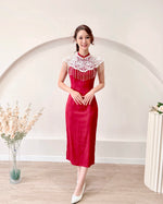 *S&C Made* Halter Pearl Neckline Qipao MAROON (XS-L)