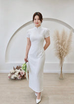 *S&C Made* Oriental Knot Bow Design Qipao WHITE/ WINE RED (S-XL)