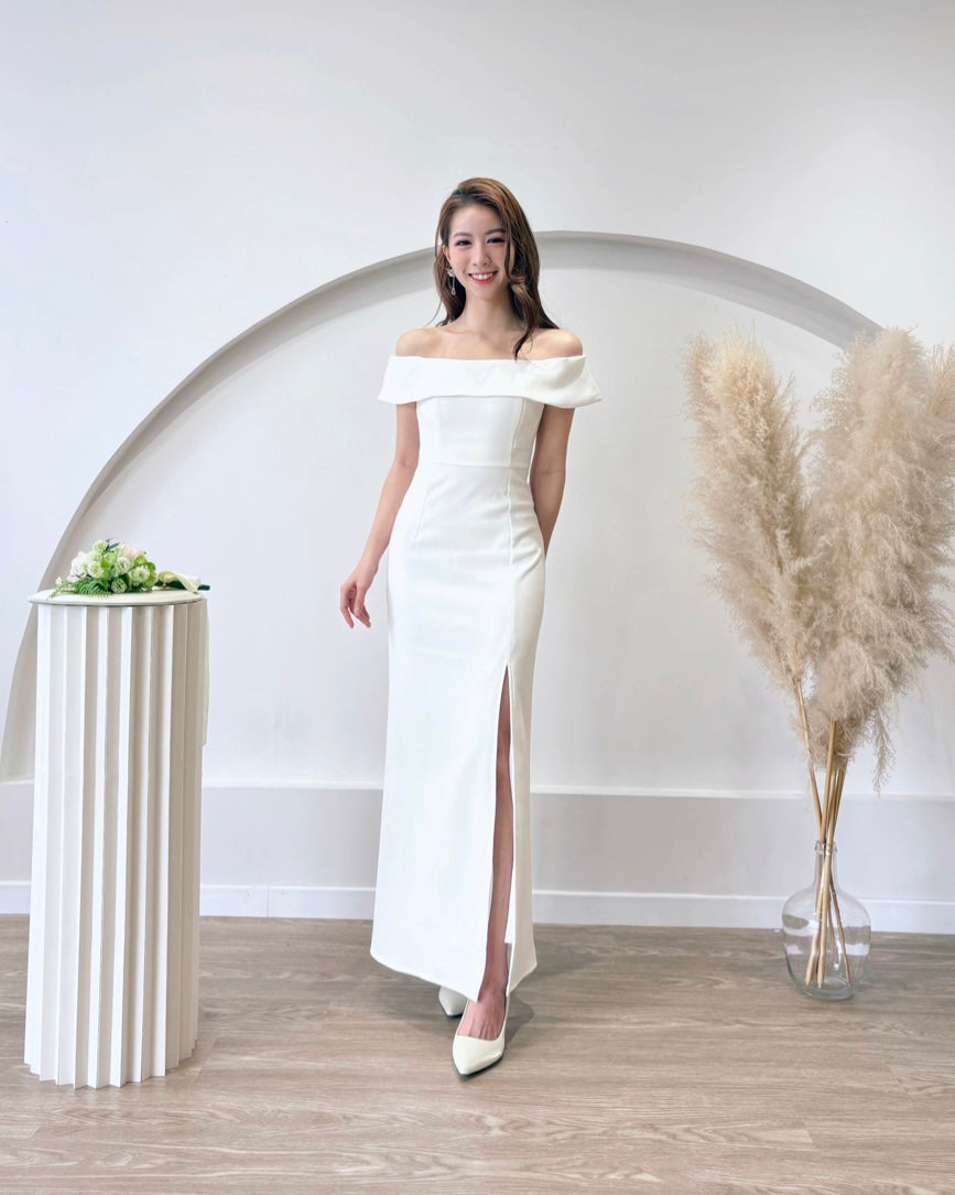 *S&C MADE* Off Shoulder Straight Body Fit Maxi Dress (XS-XL)
