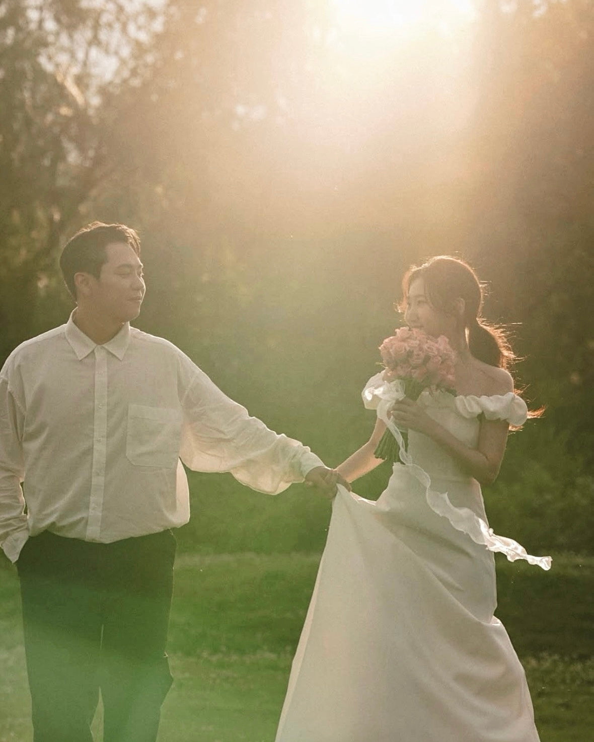 *PLUS SIZE* Off Shoulder Sweet Puff Flare Maxi Gown (S-2XL)