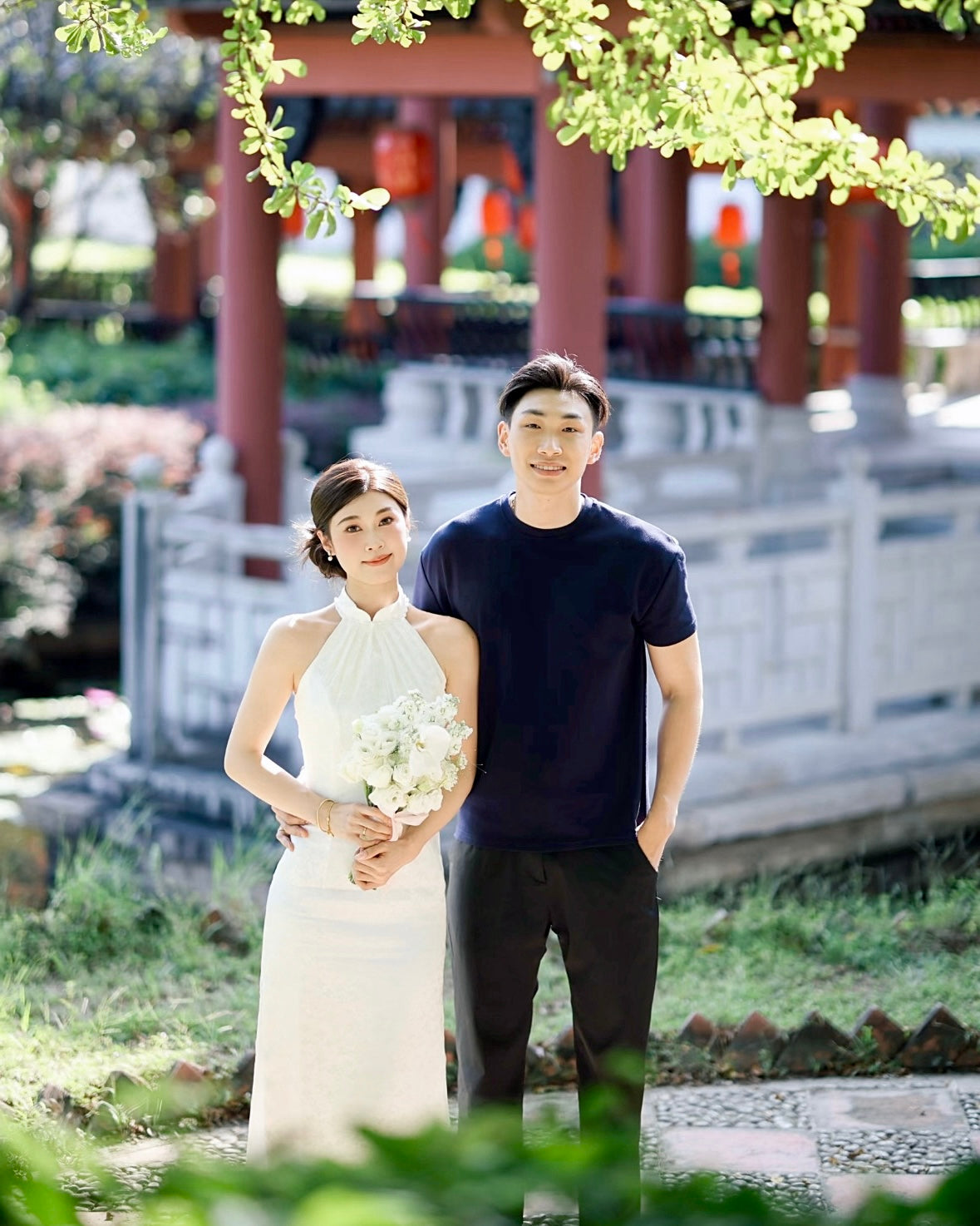 *S&C Made* Halter Pearl Neckline Qipao WHITE (XS-L)