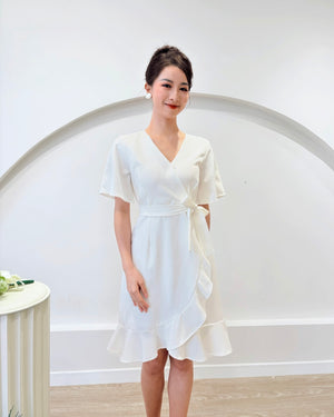 *S&C MADE* V Ruffles Mermaid Dress WHITE (S-XL)