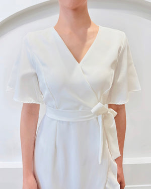 *S&C MADE* V Ruffles Mermaid Dress WHITE (S-XL)