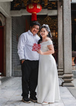 *S&C Made PLUS SIZE* Off Shoulder V Flare Maxi Gown (M-3XL)