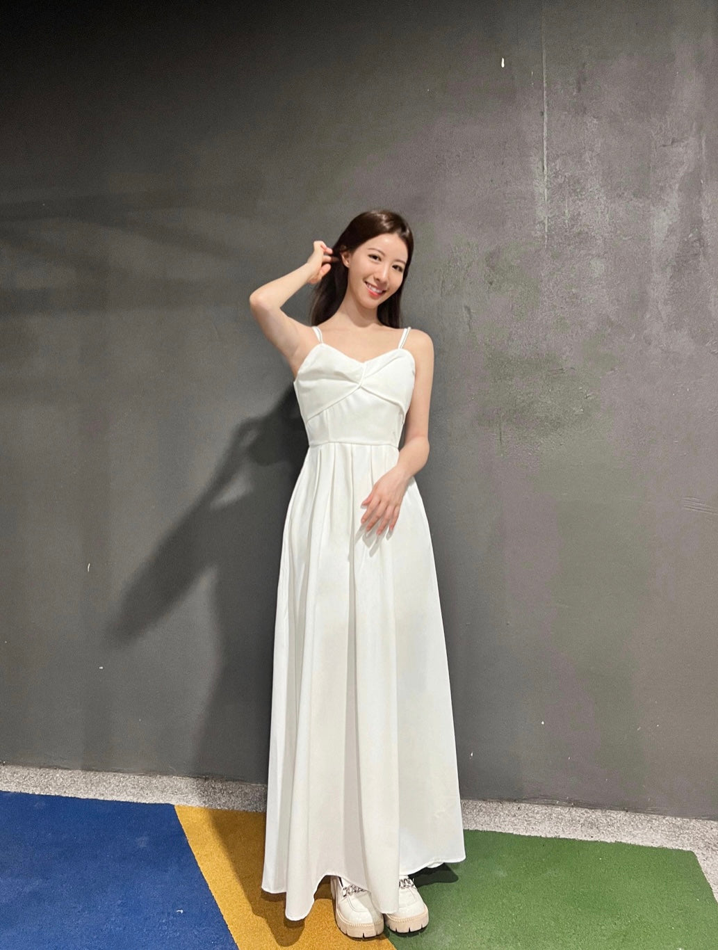 Pearl Spaghetti Straps Maxi Gown (S-L)