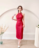 *S&C Made* Halter Pearl Neckline Qipao MAROON (XS-L)