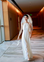 Pearl Design Halter Maxi Gown (XS-L)