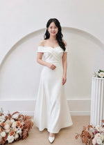*S&C Made PLUS SIZE* Off Shoulder V Flare Maxi Gown (L-3XL)