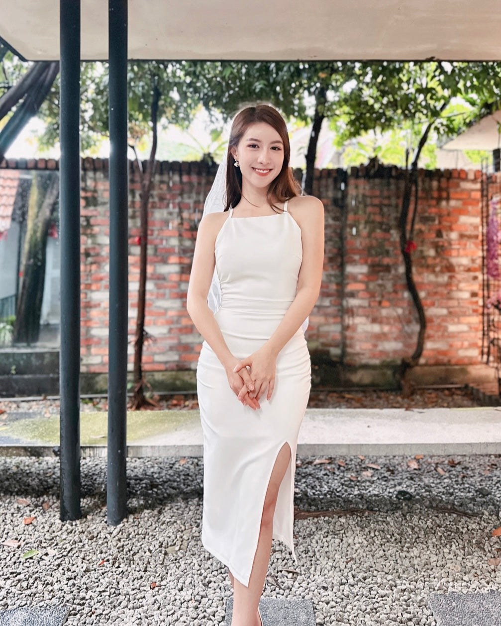 Sleeveless Pleats Body Fit Midi Dress WHITE (SM) Sweet & Classy Co. Sleeveless Pleats Body Fit Midi Dress WHITE (SM) Sweet & Classy Co.
