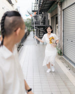 Chiffon V Pleats Ruffles Mermaid Dress (S-XL)