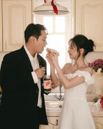 *PLUS SIZE* Off Shoulder Sweet Puff Flare Maxi Gown (S-2XL)