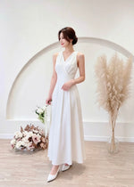 V Sleeveless Pleats Flare Maxi Gown (S-L)