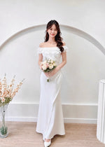*PLUS SIZE* Ruffles Off Shoulder Pleats Mermaid Maxi Gown (S-2XL)