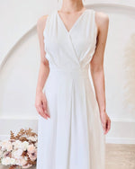 V Sleeveless Pleats Flare Maxi Gown (S-L)