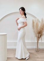 *S&C Made PLUS SIZE* Bow Design Pearl Mermaid Maxi Gown WHITE (S-2XL)