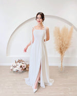 Mesh Ribbon Straps Chiffon Maxi Gown (XS-L)