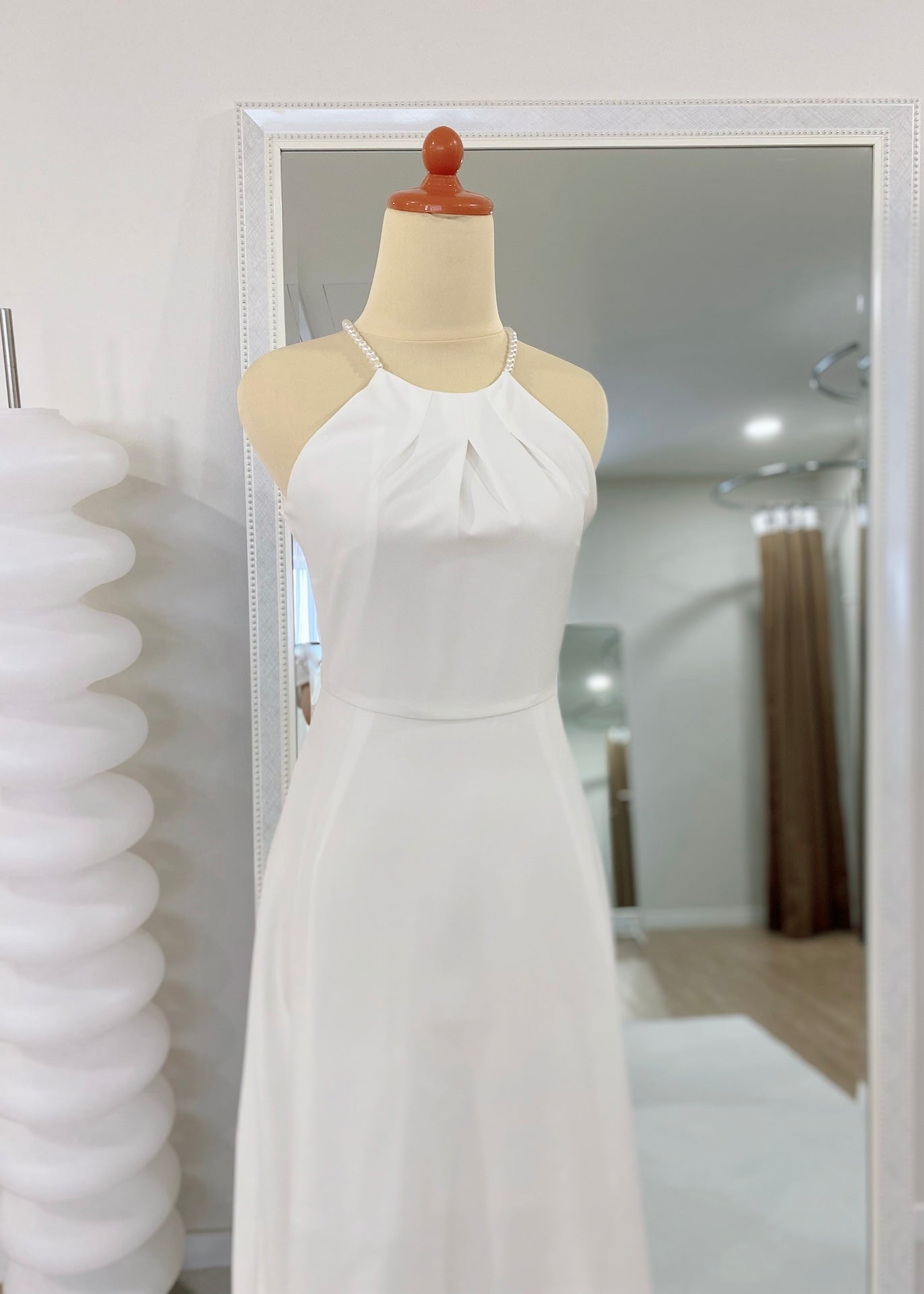 Pearl Design Halter Maxi Gown (XS-L)