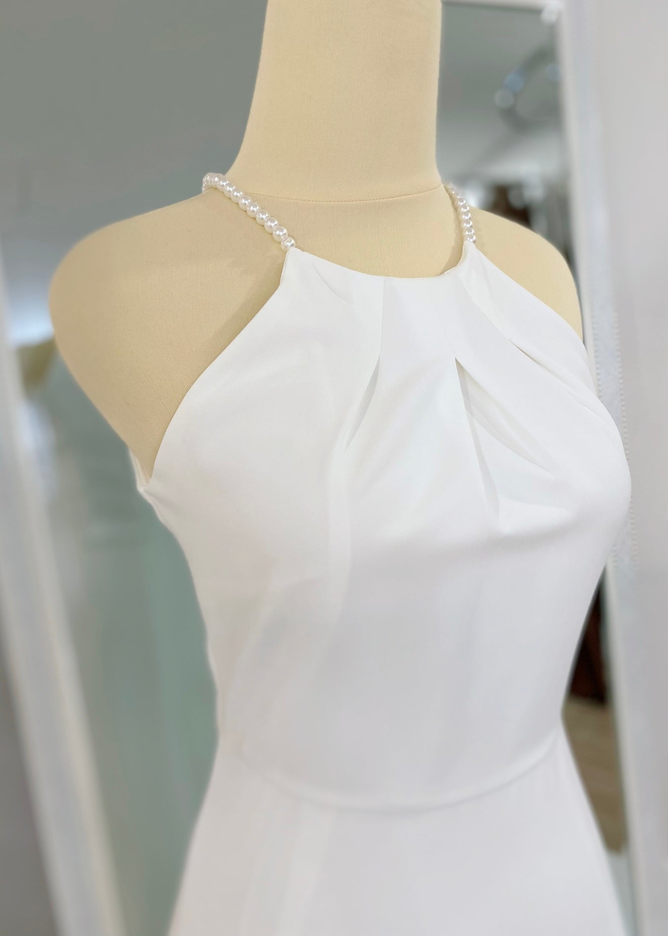 Pearl Design Halter Maxi Gown (XS-L)