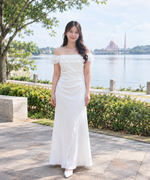 *PLUS SIZE* Ruffles Off Shoulder Pleats Mermaid Maxi Gown (S-2XL)