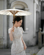 *S&C MADE* (Beige lining) Eyelash Lace Bow Design QiPao (L)