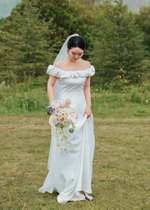 *PLUS SIZE* Off Shoulder Sweet Puff Flare Maxi Gown (S-2XL)