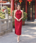 *S&C Made* Halter Pearl Neckline Qipao MAROON (XS-L)