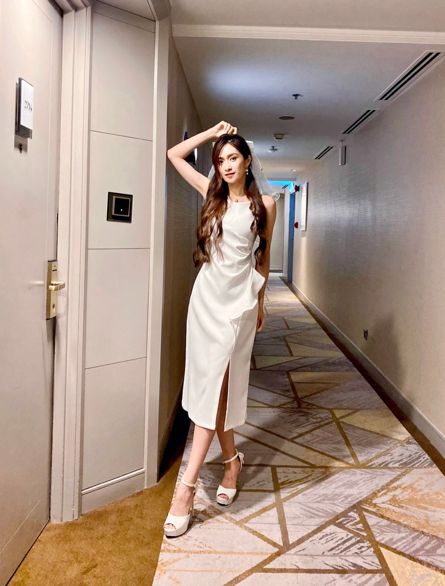 Sleeveless Ruffles Body Fit Midi Dress (S-L)