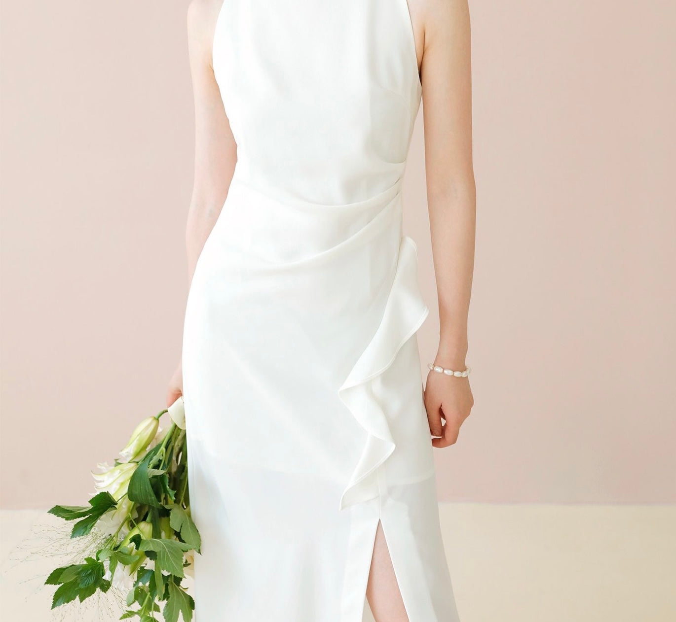 Sleeveless Ruffles Body Fit Midi Dress (S-L)