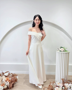 *S&C Made PLUS SIZE* Off Shoulder V Flare Maxi Gown (S-3XL)