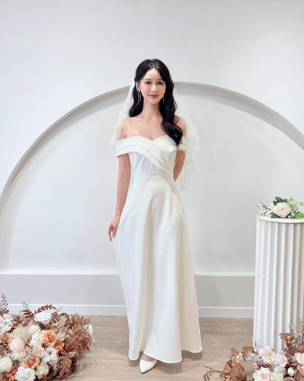 *S&C Made PLUS SIZE* Off Shoulder V Flare Maxi Gown (S-3XL)