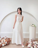 Sleeveless Lace A Line Maxi Dress WHITE/ PINK (S-XL)