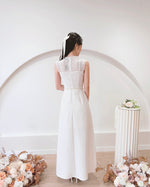 Sleeveless Lace A Line Maxi Dress WHITE/ PINK (S-XL)