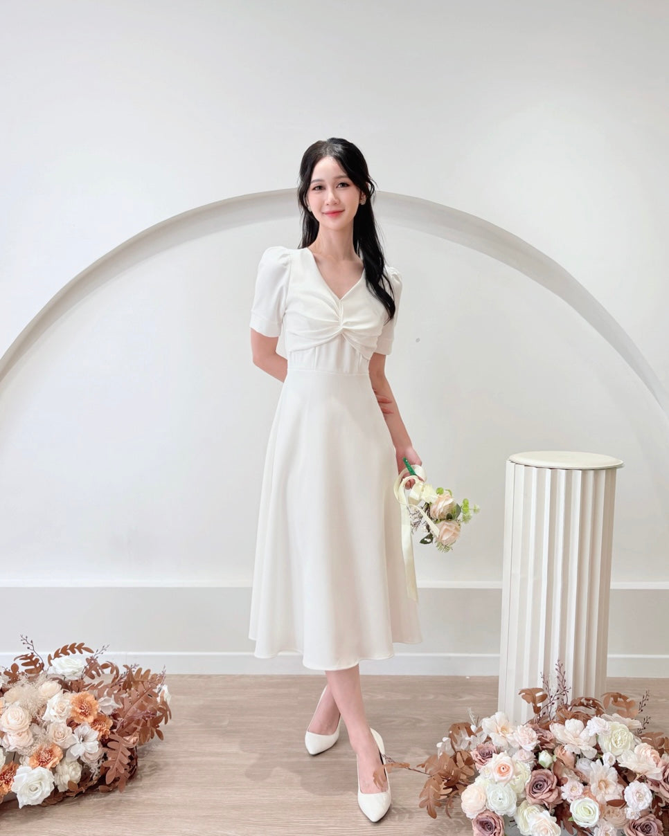 *PLUS SIZE* V Knot Design Midi Dress (S-2XL)