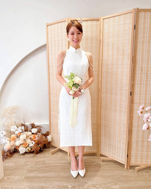 Sleeveless Pearl Straps Design QiPao (S-L)