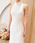 Sleeveless Pearl Straps Design QiPao (S-L)