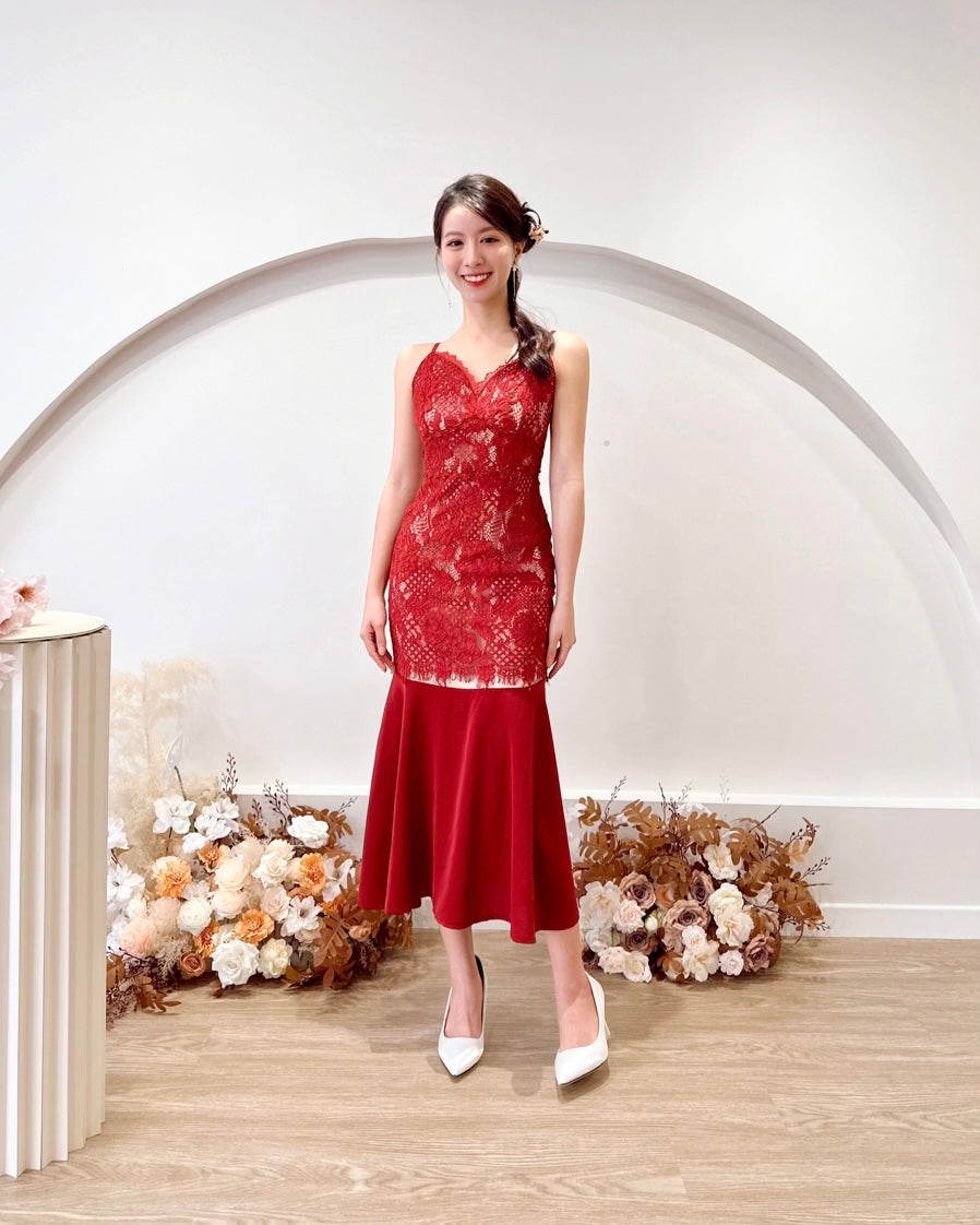 red eyelash lace dress Eyelash Embroidered Cami Mini Dress