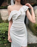 One Shoulder Asymmetry Slit Maxi Gown (S-L)