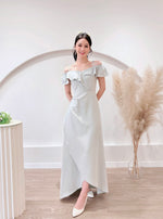*S&C Made PLUS SIZE* Ruffles Design Cold Shoulder Maxi Gown BABY BLUE (S-2XL)