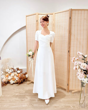 Classic Sweetheart A Line Maxi Dress WHITE (SM)